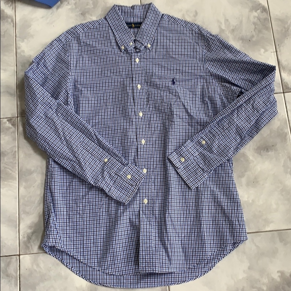 MENS polo Ralph Lauren blue plaid button down